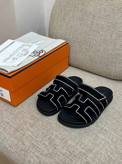 Женские сандалии Hermes Premium - Black   