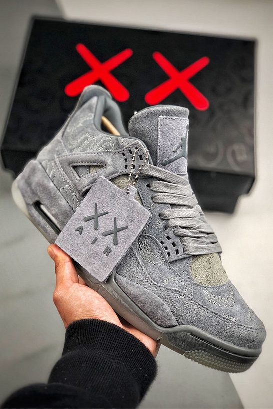 Кроссовки Nike Air Jordan 4 Retro x KAWS  - Grey