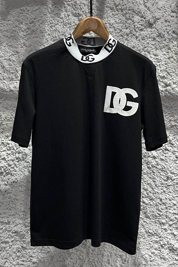 Чёрная оверсайз футболка Dolce&Gabbana logo-print   