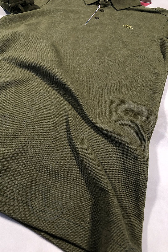 Тёмно-зелёное мужское поло Etro embroidered-logo