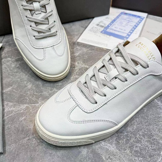 Мужские кожаные кроссовки Brunello Cucinelli   