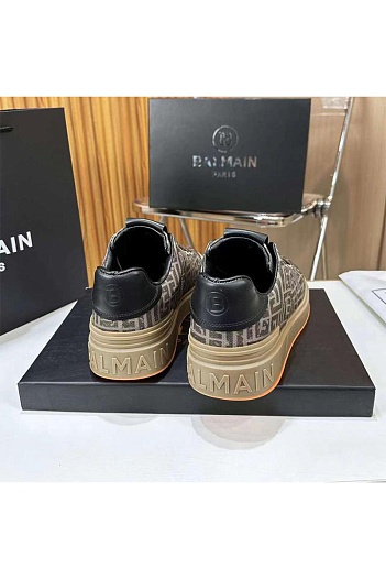 Мужские кроссовки Balmain Monogram B-Court - Brown   