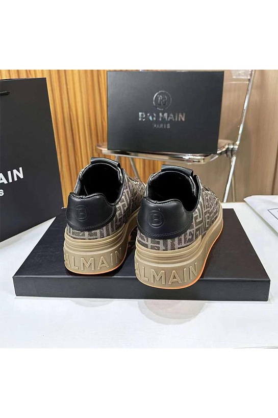 Мужские кроссовки Balmain Monogram B-Court - Brown