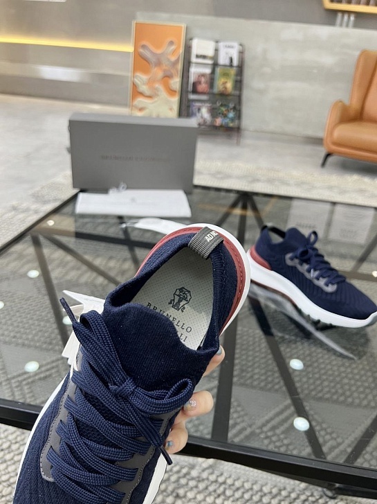 Мужские кроссовки Brunello Cucinelli knitted - Navy