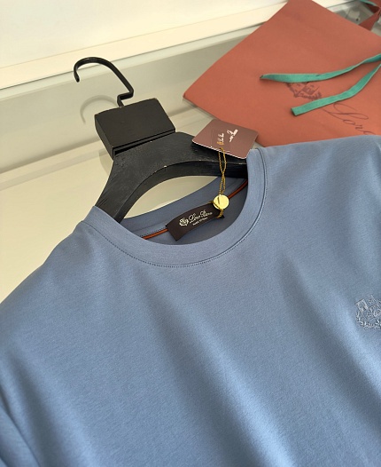 Мужская голубая футболка Loro Piana   