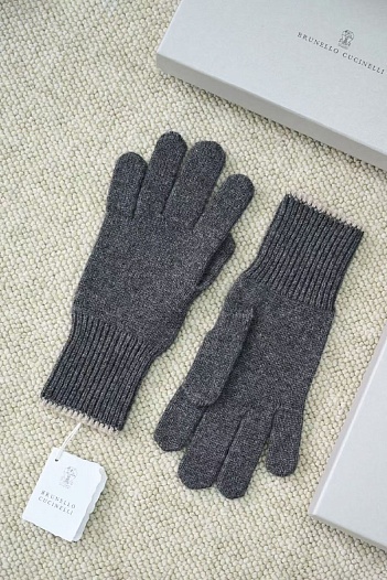 Кашемировые перчатки Brunello Cucinelli premium - Dark Grey   
