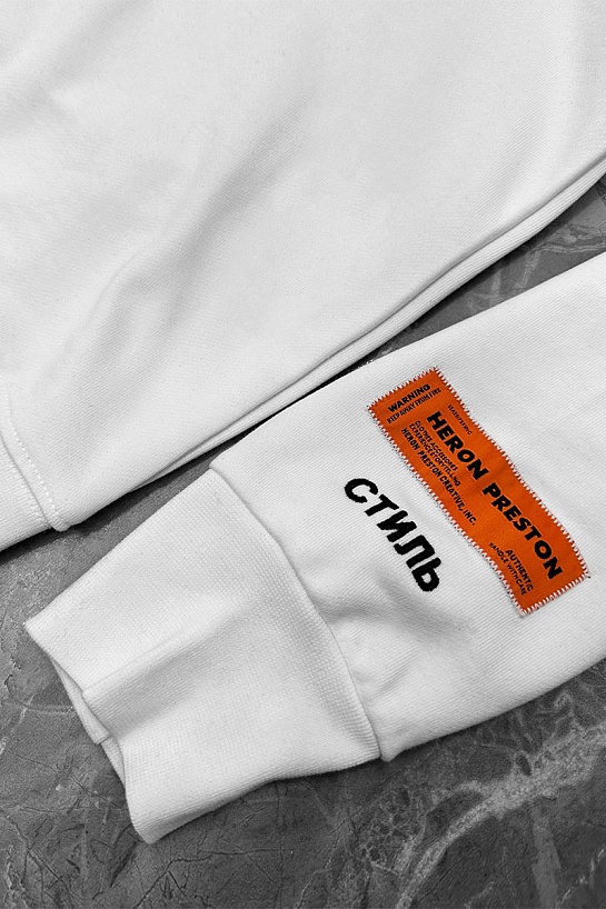 Белое оверсайз худи Heron Preston Periodic