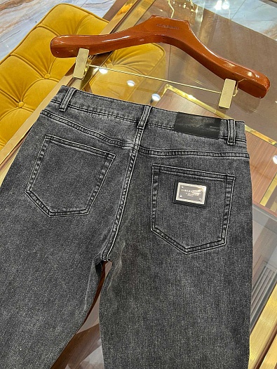 Мужские чёрные джинсы Dolce & Gabbana slim fit   