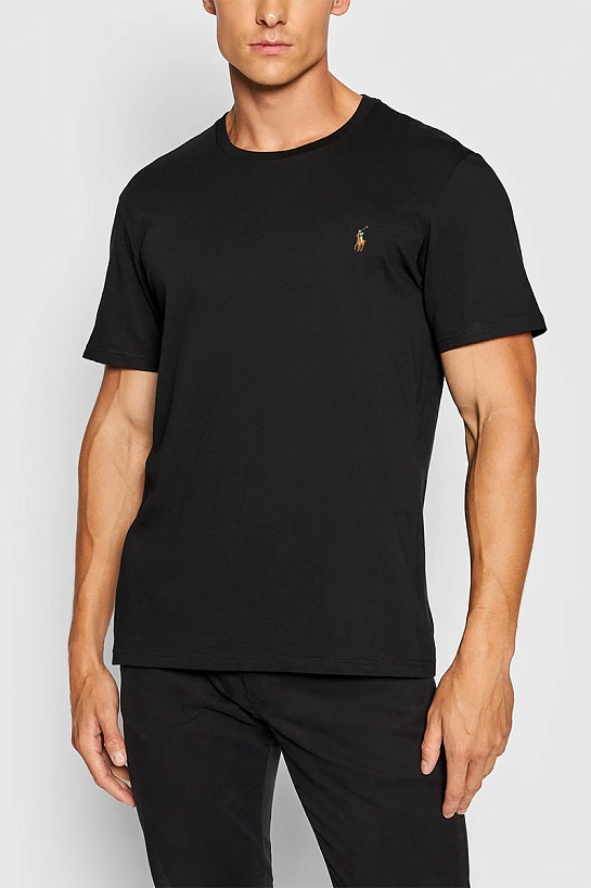 Футболка чёрного цвета Polo Ralph Lauren pony-embroidered