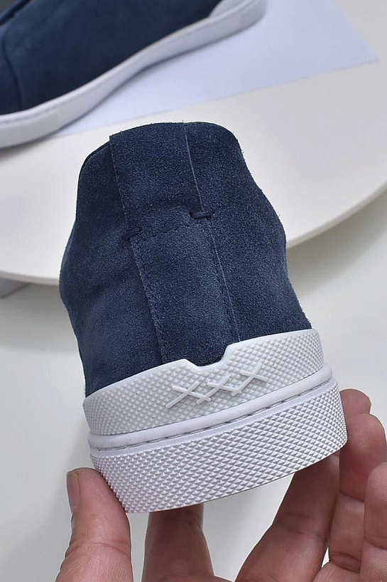 Замшевые кроссовки Ermenegildo Zegna Triple Stitch low-top - Blue