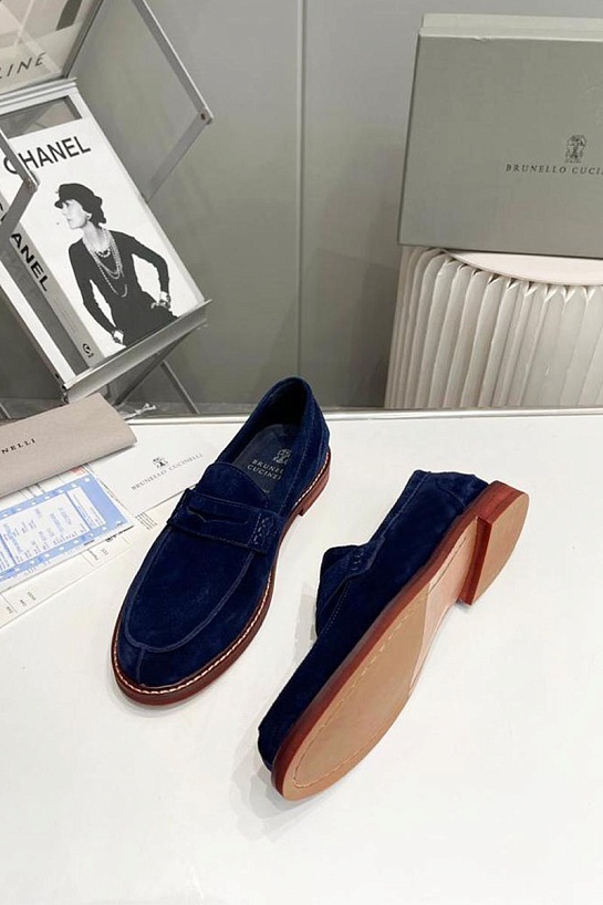 Замшевые лоферы Brunello Cucinelli unlined - Navy