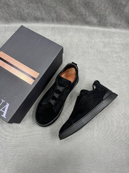 Мужские кроссовки Ermenegildo Zegna Triple Stitch - Black