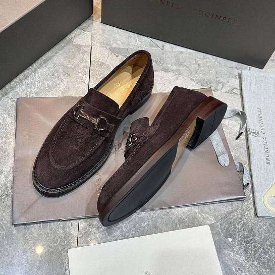 Замшевые лоферы Brunello Cucinelli Premium - Brown