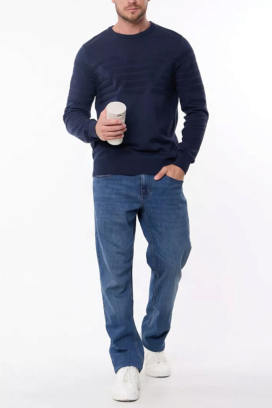 Мужской тёмно-синий джемпер Emporio Armani