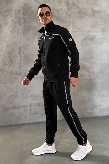 Мужской спортивный костюм Moncler striped - Black   