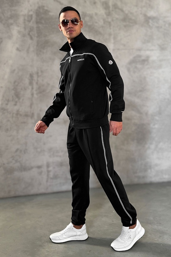 Мужской спортивный костюм Moncler striped - Black