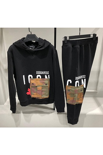 Мужской чёрный костюм Dsquared2 ICON cargo-pocket   