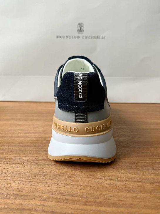 Кожаные кроссовки Brunello Cucinelli Premium - Navy