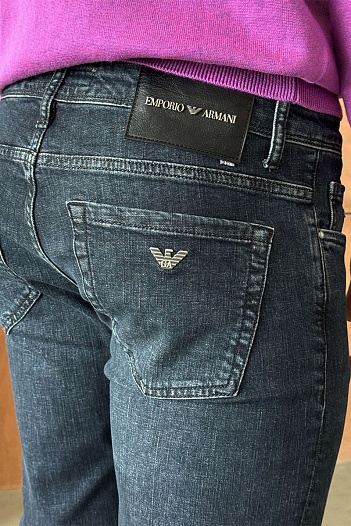 Мужские чёрные джинсы Emporio Armani regular fit   