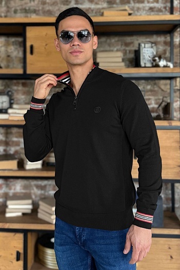 Мужской джемпер Burberry quarter-zip - Black   
