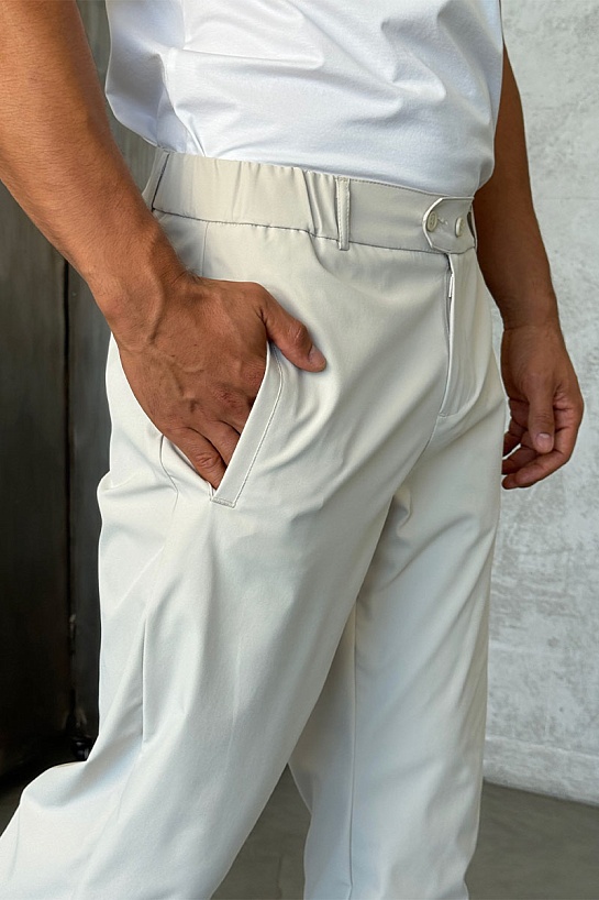 Мужские светло-бежевые брюки Zilli slim fit