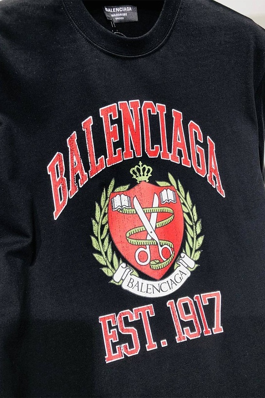 Оверсайз футболка Balenciaga est.1917 - Black