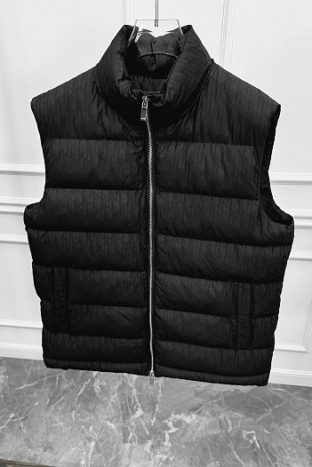 Мужской чёрный жилет Dior Oblique Jacquard   