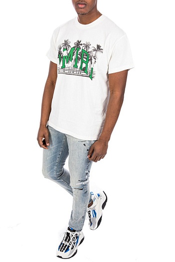 Белая оверсайз футболка Amiri Varsity Palms   