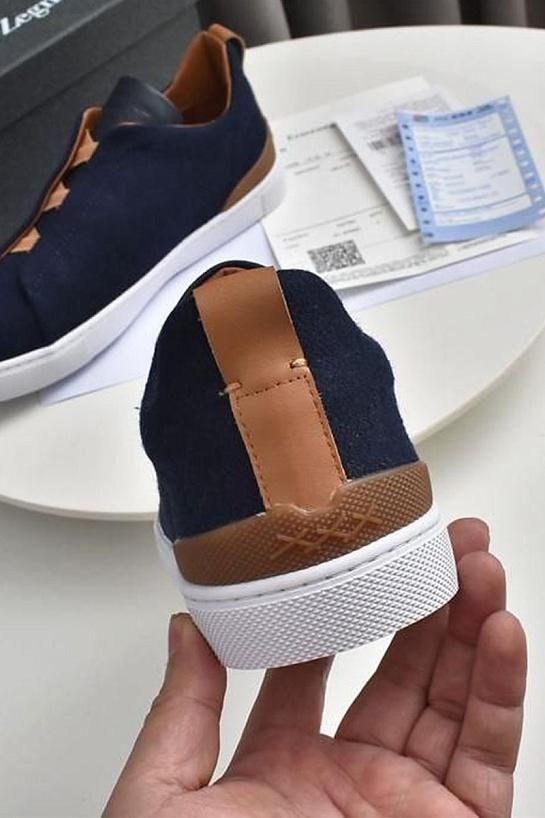 Синие кроссовки Ermenegildo Zegna Triple Stitch Wool