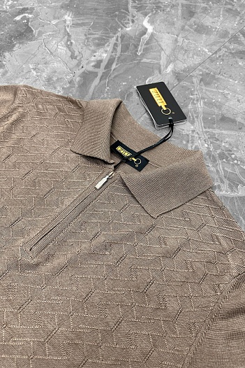 Поло с длинным рукавом Zilli zip-up - Beige   