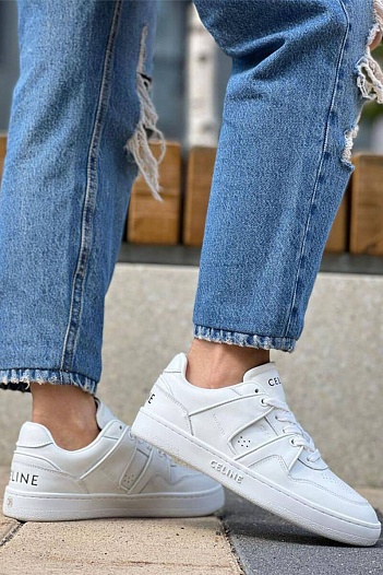 Женские кроссовки Celine Trainer Low Lace-Up - White   