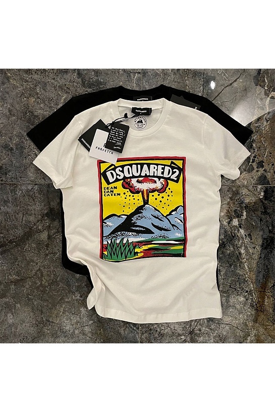 Белая футболка Dsquared2 Volcano Slouch