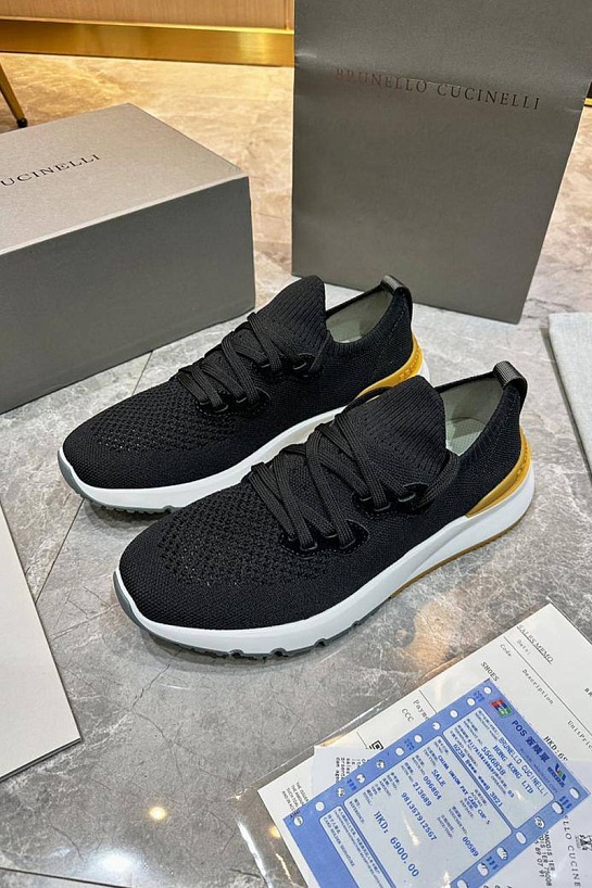 Текстильные кроссовки Brunello Cucinelli чёрного цвета