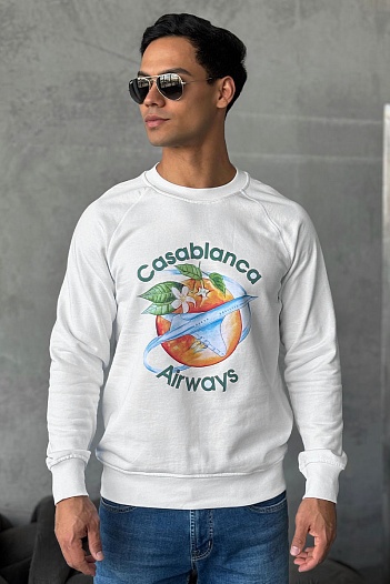 Белый свитшот Casablanca Orbite Autour De l'Orange   