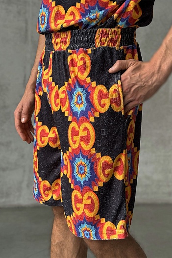 Брендовые мужские шорты Gucci GG logo all-over   