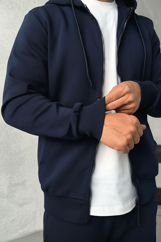 Мужская кофта на молнии Canada Goose тёмно-синего цвета