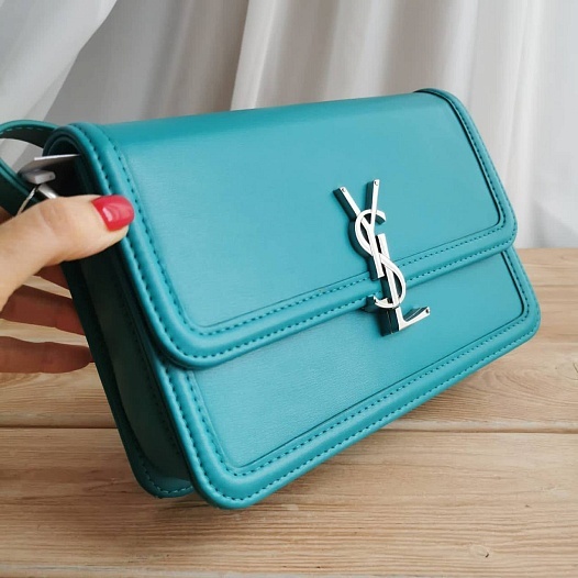 Кожаная сумка Yves Saint Laurent Solferino Lock 23x16 см - Blue   
