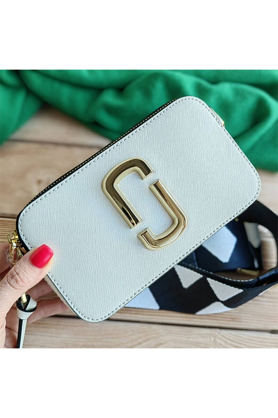Кожаная сумка Marc Jacobs Snapshot 19x11 см - White