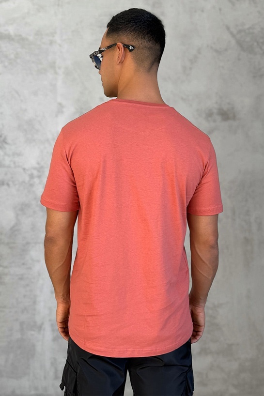 Тёмно-оранжевая мужская футболка Dior embroidered logo