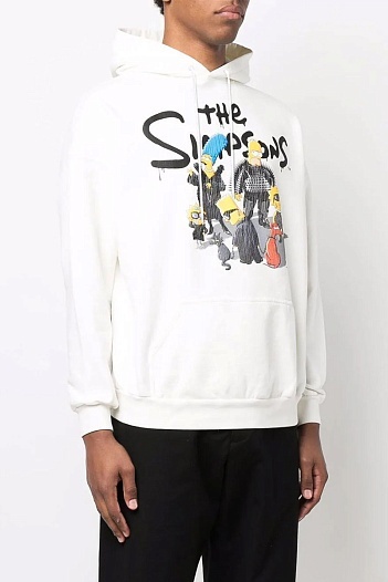 Белое худи Balenciaga x The Simpsons Graphic Print   