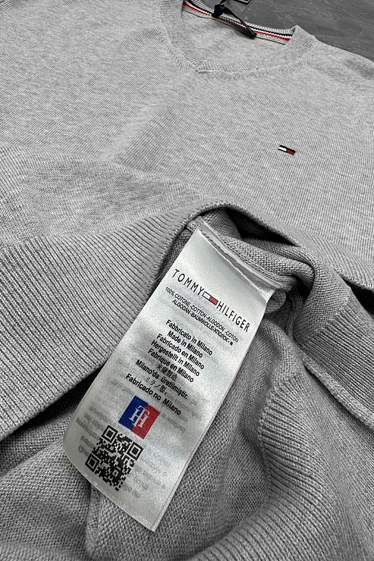 Мужской джемпер Tommy Hilfiger logo-embroidered - Grey