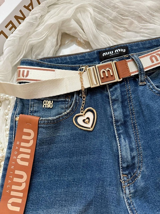 Женские джинсы MIU MIU синего цвета