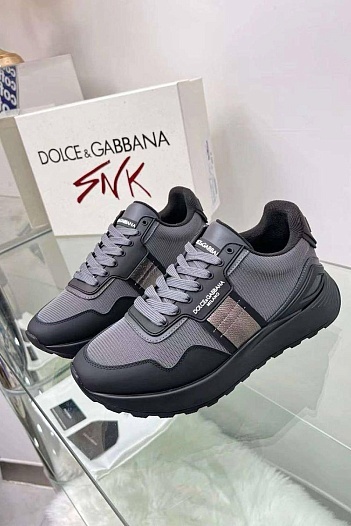 Женские комбинированные кроссовки Dolce & Gabbana - Grey / Black   