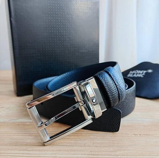 Двусторонний кожаный ремень Montblanc (длина 105 / 110 см)   