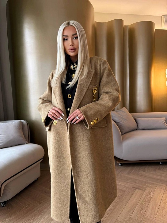 Женское шерстяное пальто Schiaparelli Premium - Beige