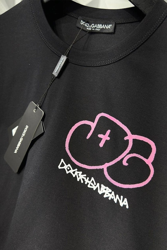 Мужская футболка чёрного цвета Dolce & Gabbana logo-print