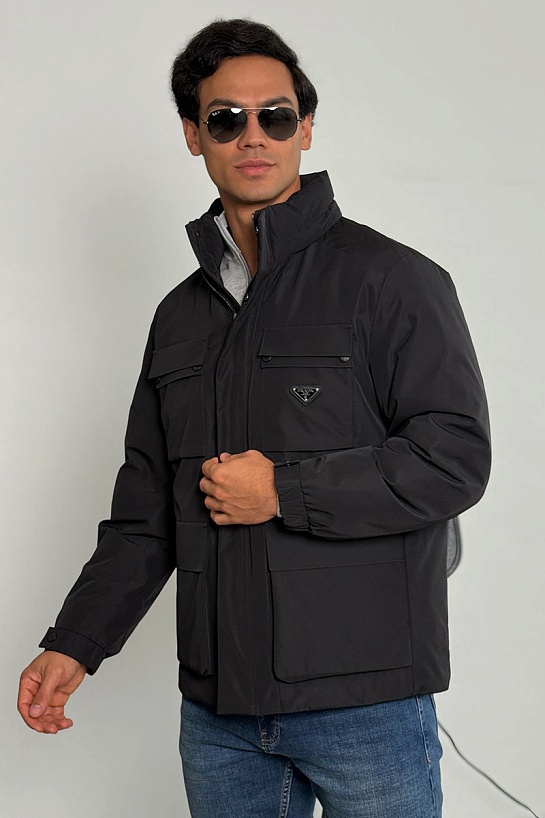 Мужская куртка Prada logo-plaque - Black