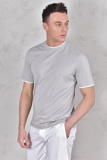 Футболка Brunello Cucinelli Premium layered-effect - Light Grey   