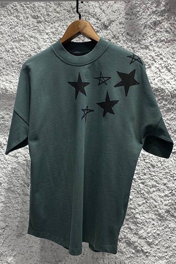 Оверсайз футболка Palm Angels Shooting Star - Dark Green   