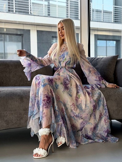 Женское платье с цветочным принтом Zimmermann premium   